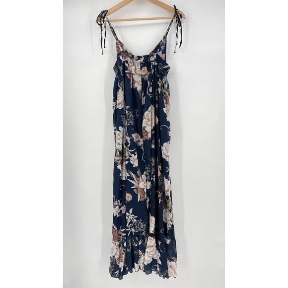 Agua Bendita | Madame Vania Maxi Dress Navy Floral M - Picture 4 of 13
